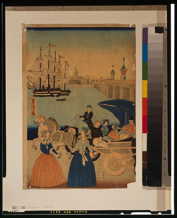 A View of the Thames by Utagawa Yoshitora, c. 1860s.  Image from the Library of Congress collection.